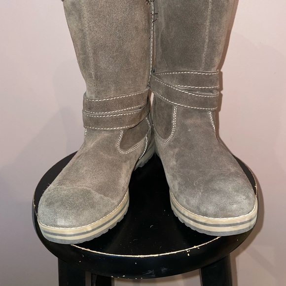 White Mountain dark mocha leather fur-lined boots - Picture 2 of 6